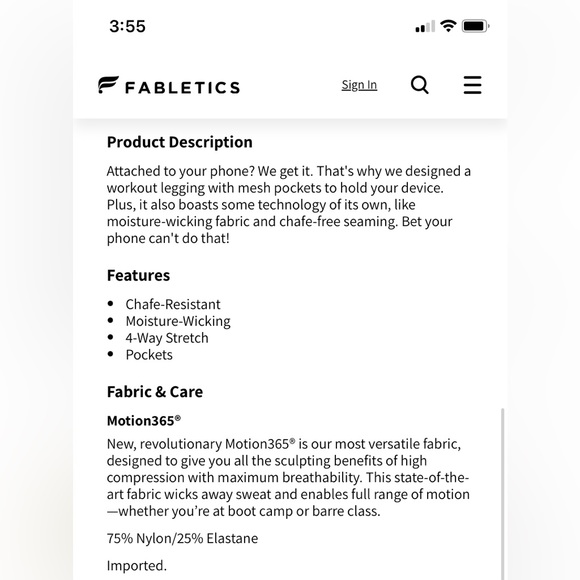 Fabletics Motion 365 Leggings size Small - Picture 2 of 15